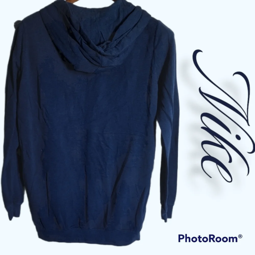 Nike medium jacket hooded zip dark blue large - Picture 2 of 3